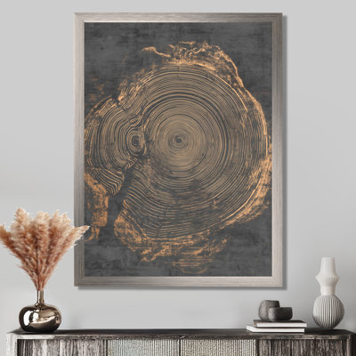 Spirale gris or sur fond de glissade sur bois - art mural minimaliste, impression sur toile gris minimaliste