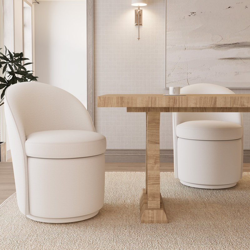 Chaises de baril rembourrées, chaises de cuisine pivotantes en tissu Boucle, chaises d'appoint à oreilles, chaises de coiffeuse