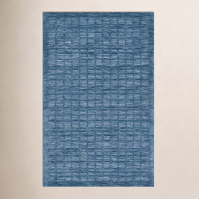 Caris Blue Hand-Loomed Geometric Rug