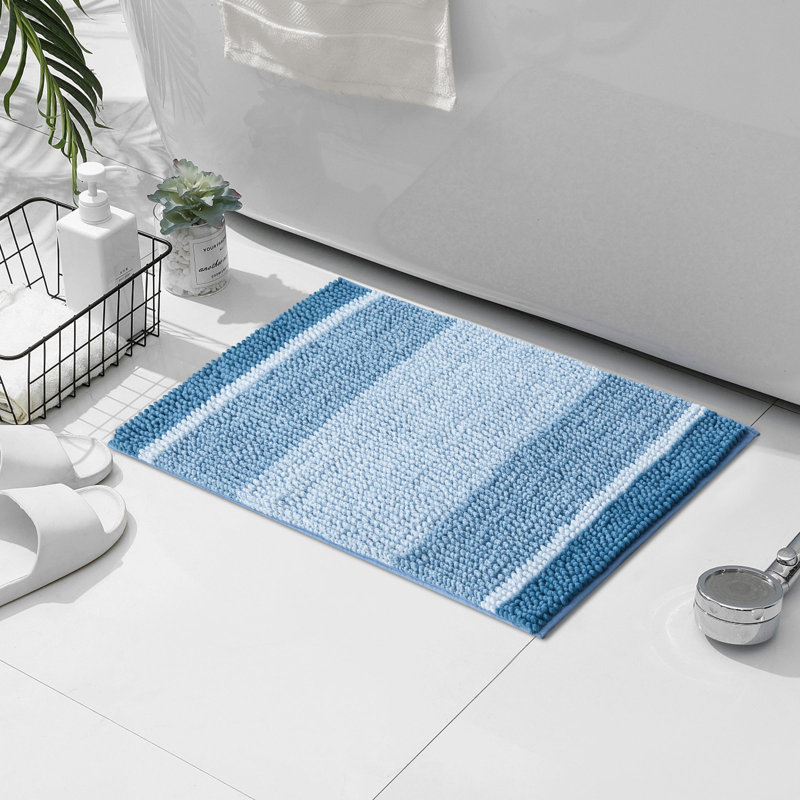 Roxboro Chenille Soft and Absorbent Bath Rug, 20" W x 32" L, Blue