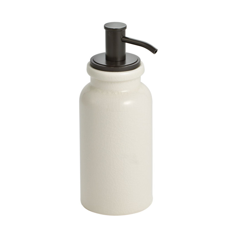 iDesign Westport Ceramic Soap Dispenser Pump for Kitchen, Bathroom Vanities - Cream/Bronze