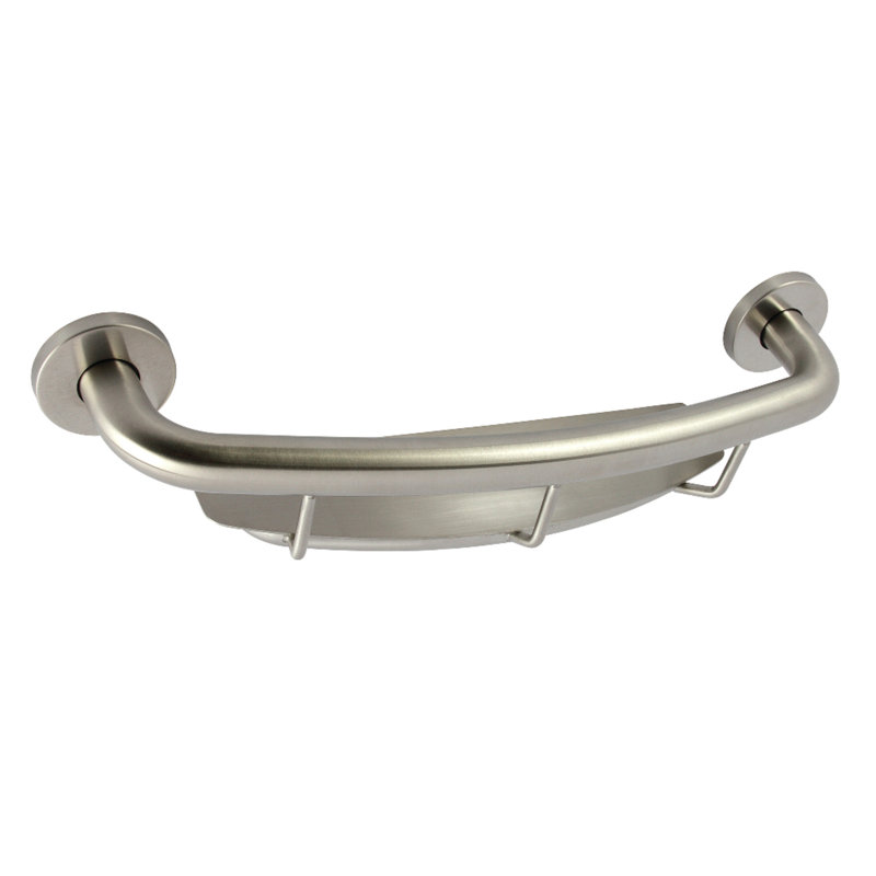 Barre d'appui 18 po avec tablette en laiton brossé Meridian Kingston Brass, Nickel brossé