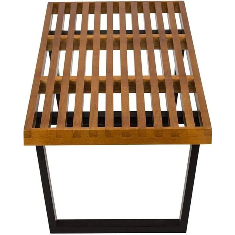 Banc en bois massif Catherina, 14.5" H x 48" W x 18.5" D, Brown