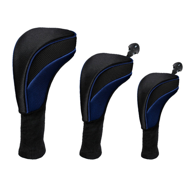 Mesh Golf Club Head Covers Set, Sports Protective Headcovers , Black