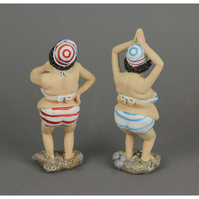 Paire de figurines hilares de bain