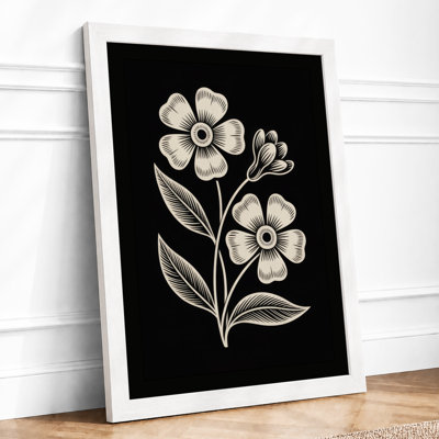 Daisy Stem Study Botanical - Framed Print