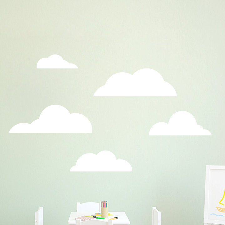 Abstract Non-Wall Damaging Wall Decal, White