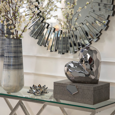 Millsap Ceramic Geometric Heart Sculpture