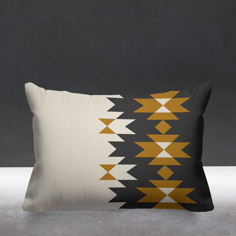 Coussin décoratif intérieur / extérieur Shako Southwestern, Jaune