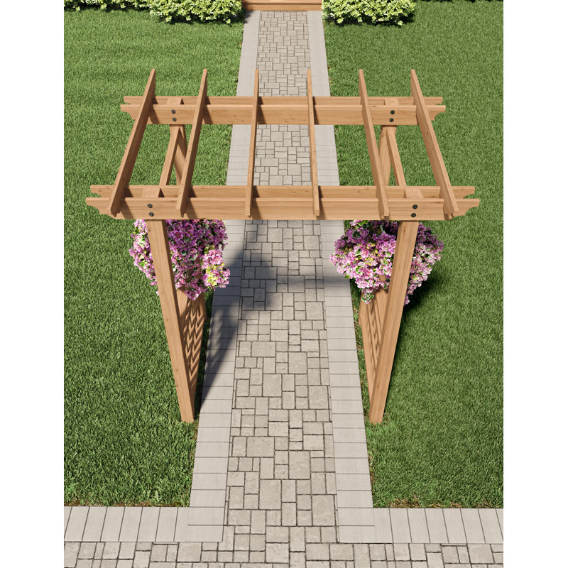 Springwood Golden Brown Cedar Wood Arbor with Flat Roof