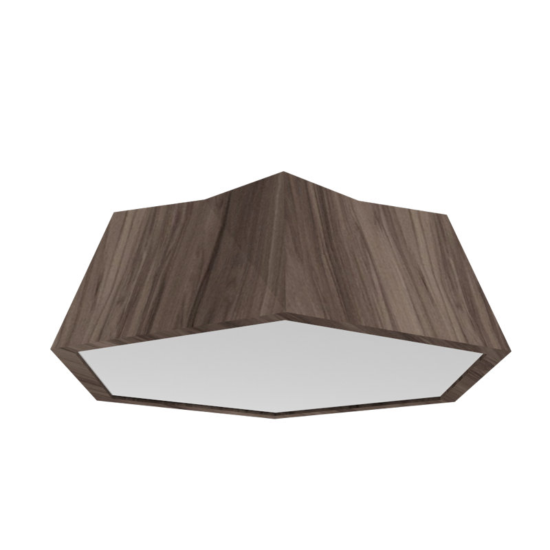Physalis Flush Mount, 7.8" H x 18.33" W x 18.33" D, American Walnut