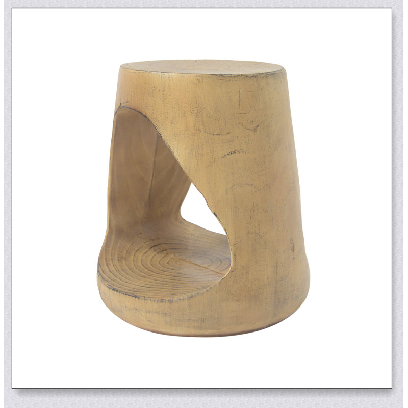 Table d'appoint creuse, texture semblable au bois, couleur naturelle, Naturel