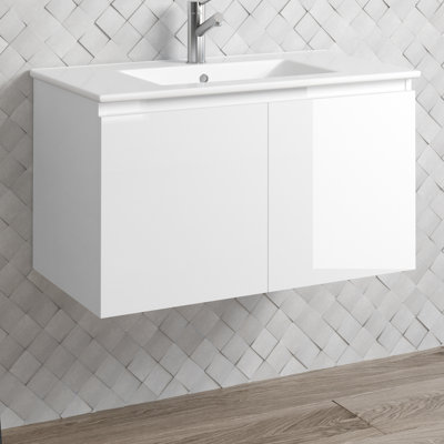 Ensemble de meuble-lavabo simple mural 32 po Jasso