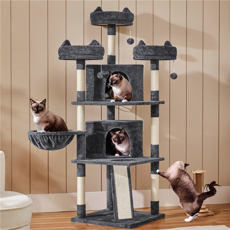 444.5cm H Cat Tree, Dark Grey