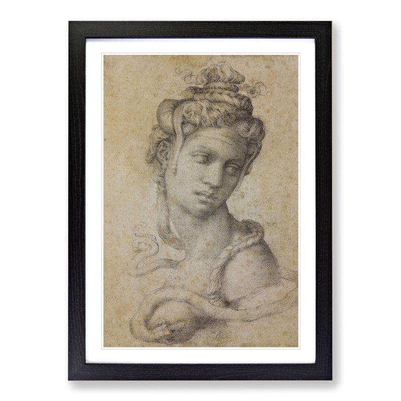 Cleopatra by Michelangelo - Picture Frame Painting, 36cm H x 27cm W x 2cm D, Black Framed
