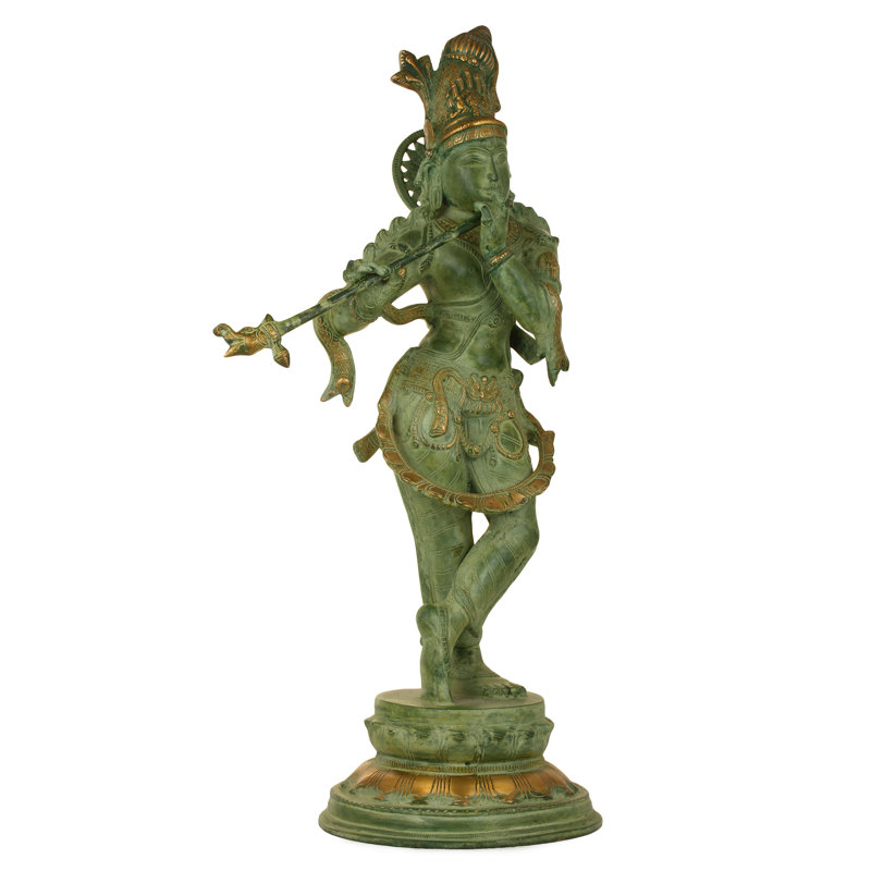 Statue le flûtiste céleste, Vert