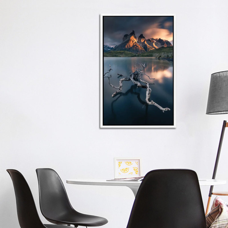 Torres Del Paine by Karol Nienartowicz - Floater Frame Print on Canvas, White Framed, 101.6 cm H x 66.04 cm W