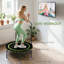 40 Inch Foldable Fitness Trampoline Rebounder, Green Mini Exercise Trampoline With 5-level Adjustable Removable Handlebar, 28 Bungee Cords, Steel Frame & Water-resistant Mat, 100kg Weight Capacity For Indoor Yoga Workout Leisure