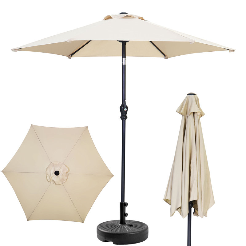 Parasol de marché 7,5 pi avec base Ehmann, Kaki