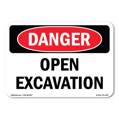 Open Excavation Plastic Sign 14" X 10"