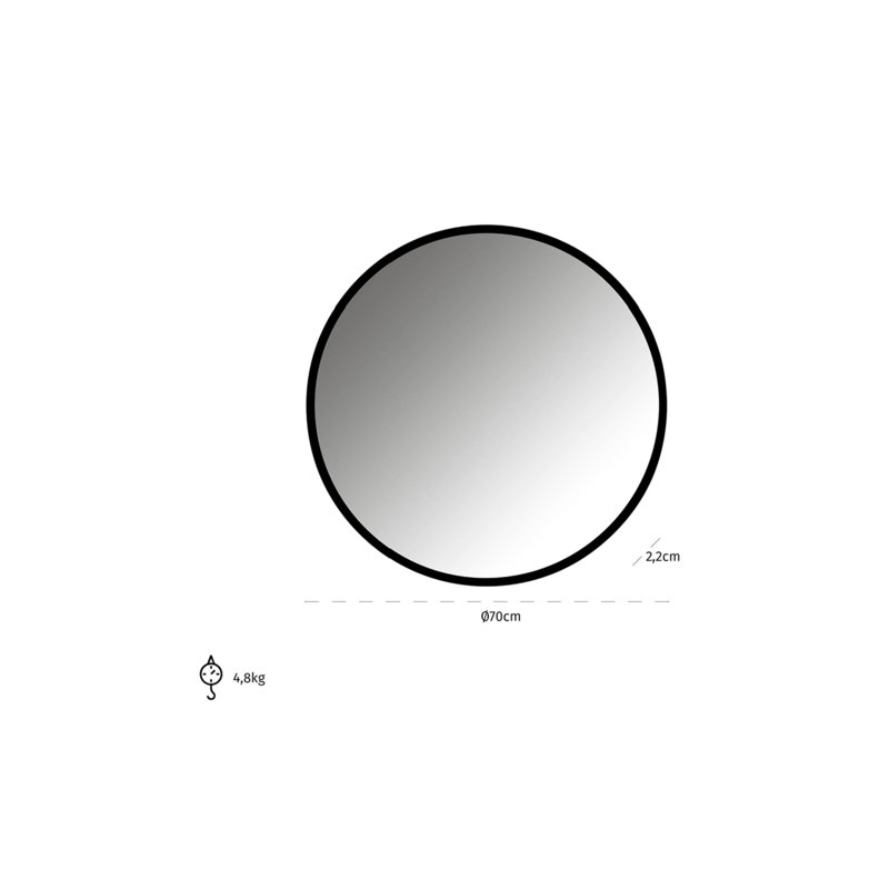 Marion Flat Wall Mirror, Gold, 28 x 28