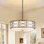 Lustre cylindrique 4 lumières lustre noir pour la salle à manger Luminaires tambour suspendus au plafond
