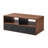 Nigelus Floor Shelf Modern Coffee Table with Storage and Faux Leather Pulls