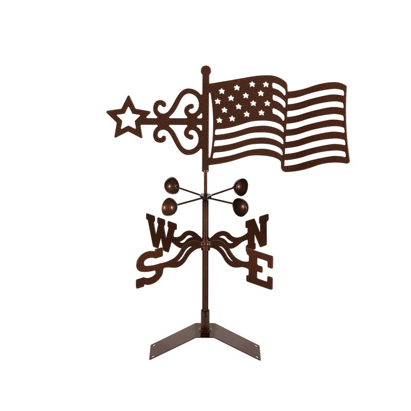 Flag 28'' H Patriotic Weathervane, Roof Mount