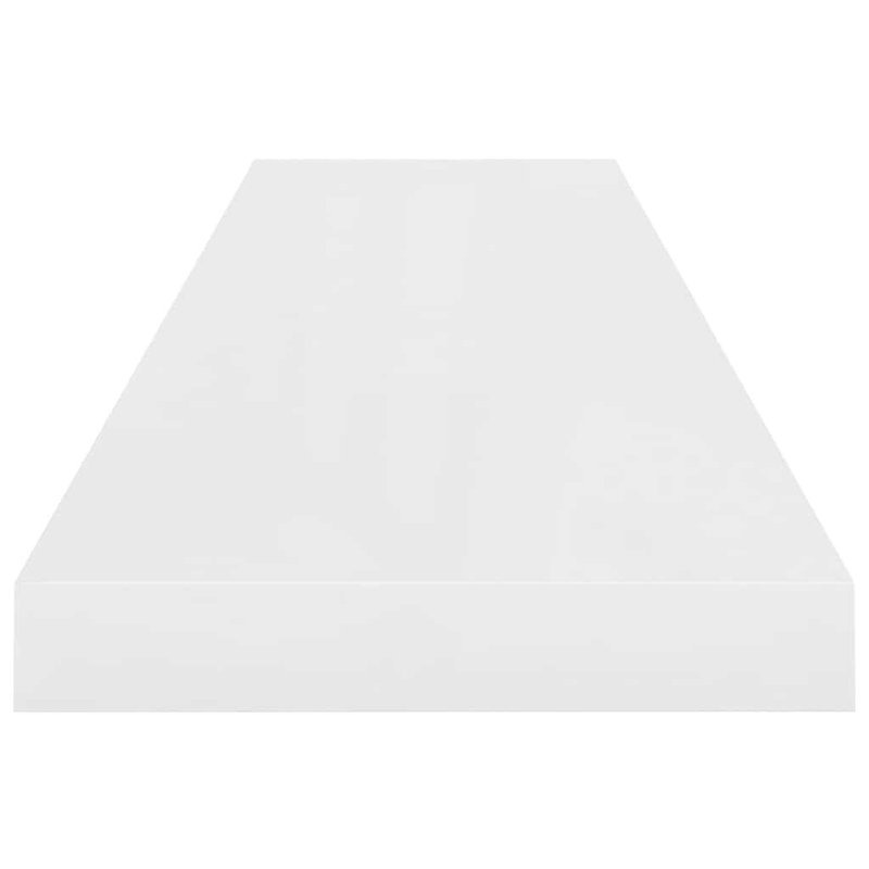 Wall Shelf Floating Shelf Wall Mounted Display Shelf for Photo Frame, High Gloss White, 1.5" H x 35.4" W x 9.3" D