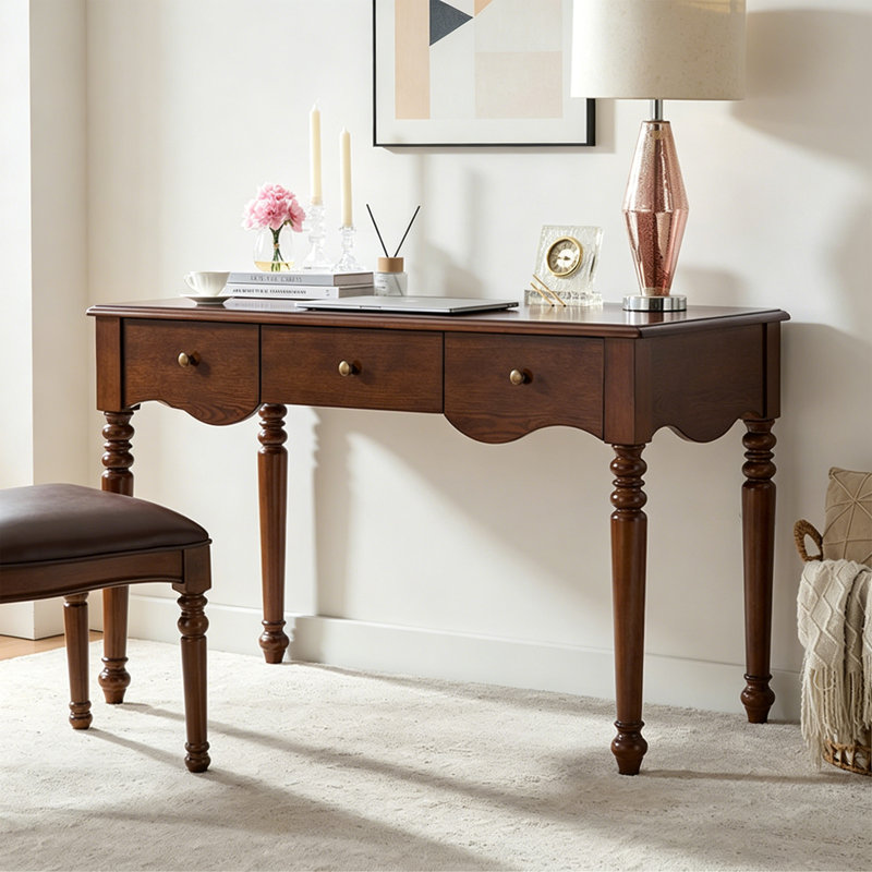Bureau d'écriture Retro, H 30,7 po x l 47,24 po x P 23,62 po, Brun