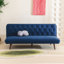 Futon convertible sans accoudoirs en velours de style moderne Mid-Century 70,4 po Jolee