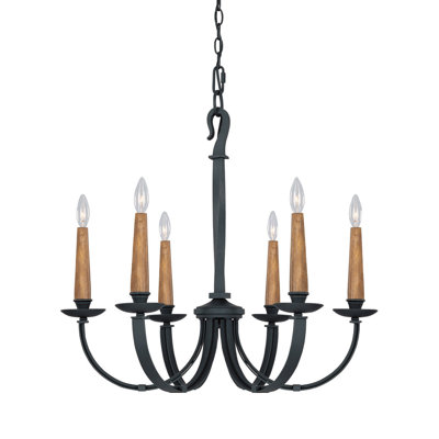 Lustre style chandelier 6 lumières Backdon