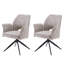 Ensemble de chaises de salle à manger en tissu composé de 2 chaises rotatives modernes à coussin souple, d'un fauteuil à dossier confortable, d'un fauteuil roulant de cuisine / salon / bureau à domicile, blanc