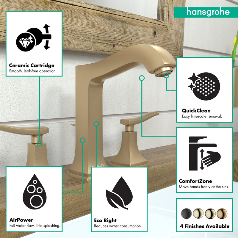 Metropol Classic Widespread Bathroom Faucet, Brushed Bronze