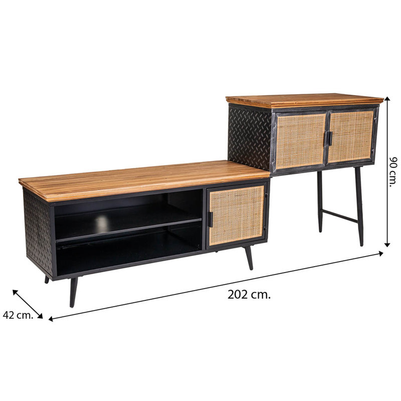 Farbourgh 202cm Solid Wood Sideboard