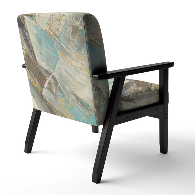 Adrees - Blue Geometric Water - Fauteuil rembourré d'appoint moderne