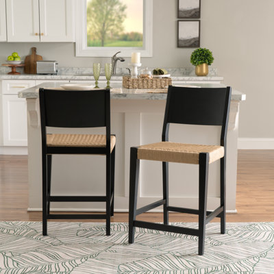 Aniek Square Solid Rubberwood Counter Stool