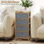  Chest of Drawers, 4 Drawers Dresser with Bamboo Frame, Cream White-150179764