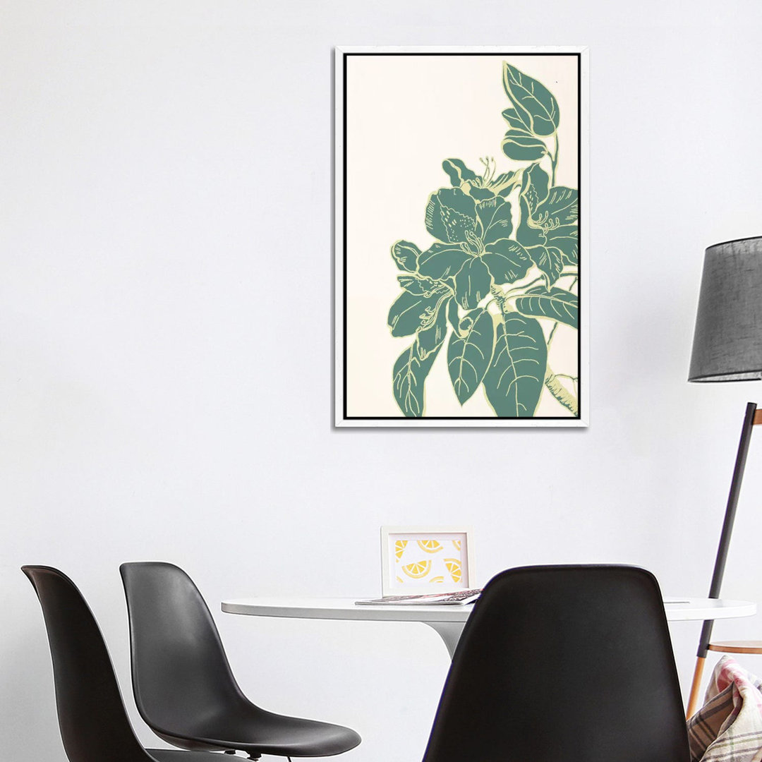 Flower & Leaves (Green) von 5by5collective - Galerie-verpackte Leinwand Giclée auf Leinwand