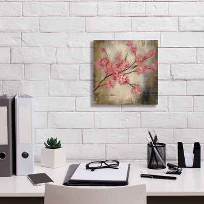 Toile épique Graffiti «Cherry Blossom 1» par Silvia Vassileva, 12 po x 12 po