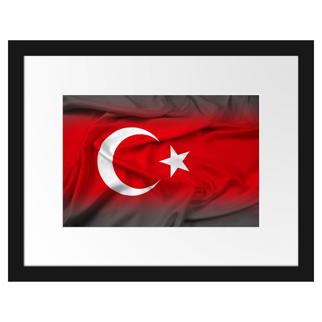 Gerahmtes Poster Flagge der Türkei