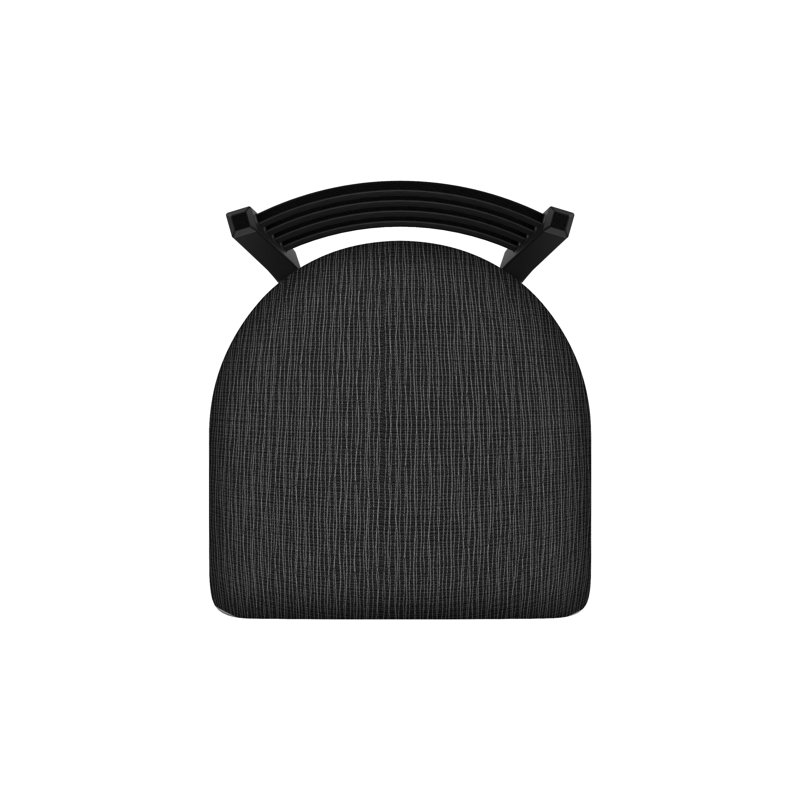400 Jackie Chair, Black Wrinkle, Fabric-Graph Coal