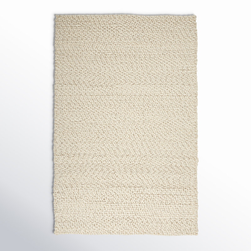 Tapis ivoire en laine crocheté / crocheté Trussville, Rectangle 2 pi x 3 pi