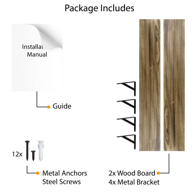 Thenna 2 Piece Paulownia Floating Shelf