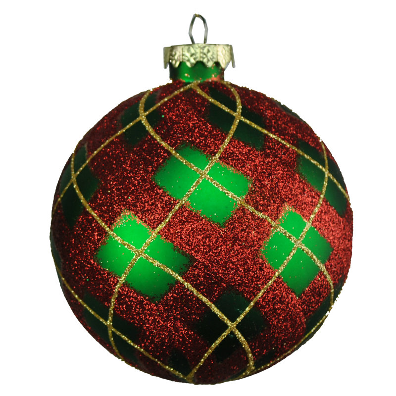 Ornement boule, Rouge / Vert