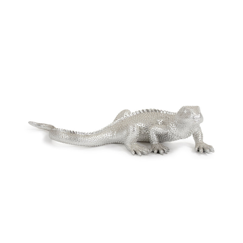 Figurine lézard en céramique brillante