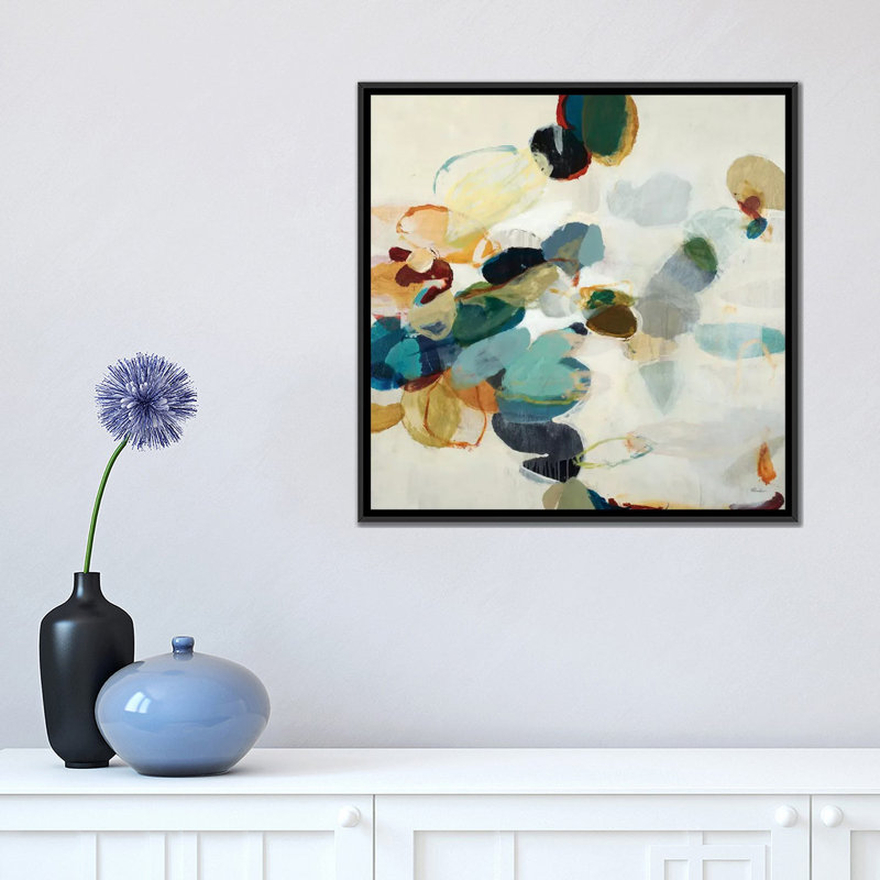 « dispersed pierres », impression sur toile, H 37 po x l 37 po x P 1,5 po, Toile avec cadre noir, Pas de tapis