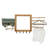 Swivel Bamboo Wall Mount Clothes Drying Rack with 5 Hooks, Natural