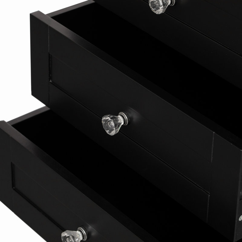 Ostia Freestanding Linen Cabinet, Black