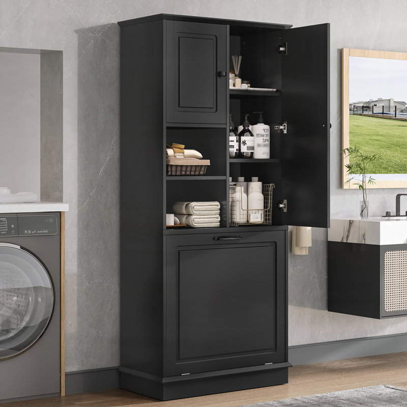 Grande armoire de rangement avec tablettes réglables, Noir